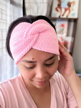 Baby Pink Knit Wrap Headband