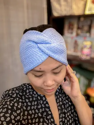 Baby Blue Knit Wrap Headband